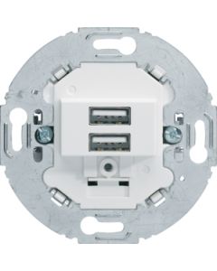 Mechanizm gniazda USB ładowania do serii obrotowych, 3.0 A 230 V, biały, mat